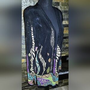 Vintage Colorful Stretchy Blazer With Shoulder Pads